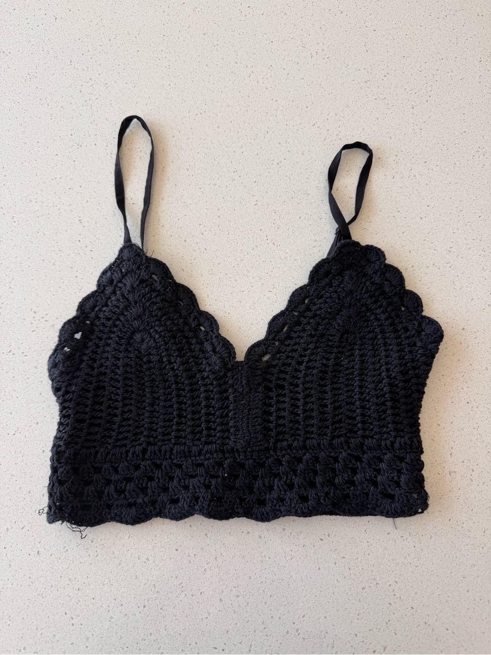 Black Crochet Bralette Top